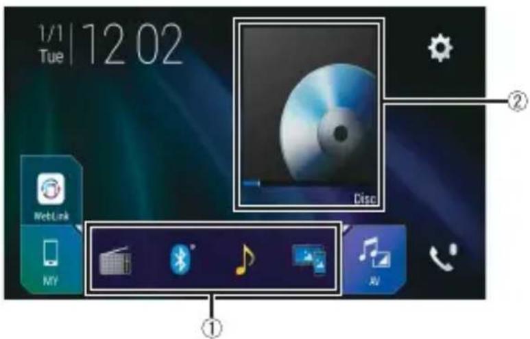 PIONEER AVICZ820DABC - Écran de menu principal - 1