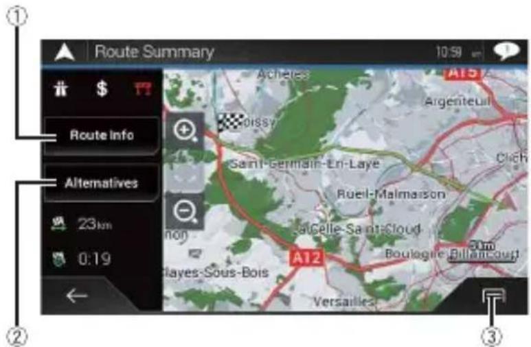 PIONEER AVICZ820DABC - Vérification des informations sur l'itinéraire et des préférences - 1