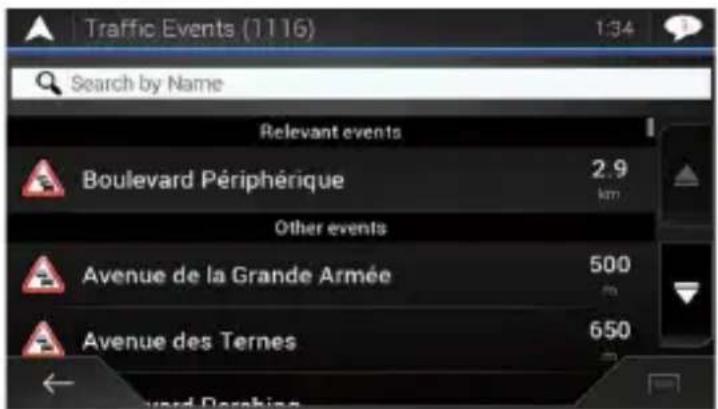 PIONEER AVICZ820DABC - Visualisation de la liste du trafic - 1
