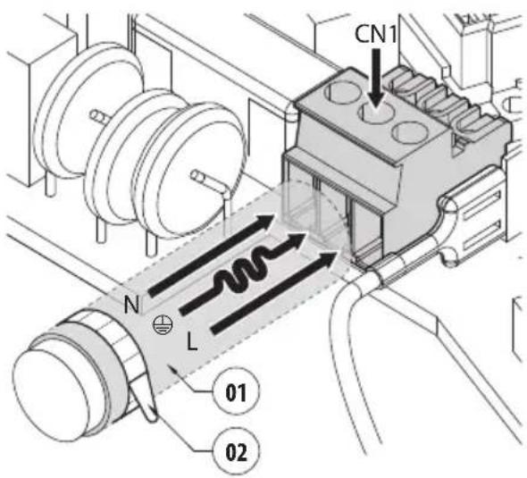 Videotec Ulisse Radical - Anschluss der Stromversorgung - 6