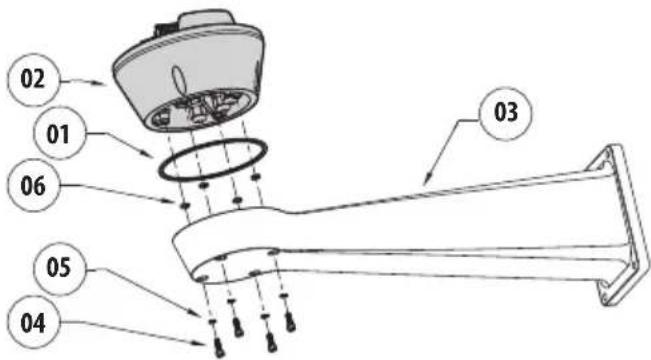 Videotec Ulisse Radical - Fixing the base to the support - 2