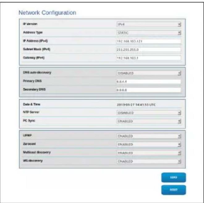 Videotec Ulisse Radical - Network Configuration page - 2