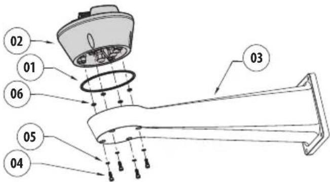 Videotec Ulisse Radical - Fissaggio della base al supporto - 2