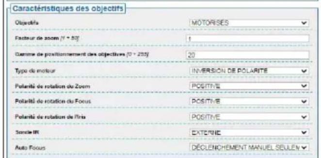 Videotec Ulisse Radical - Page Paramètres Caméra - 5