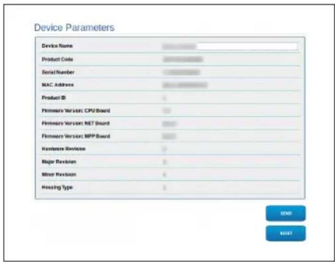 Videotec Ulisse Radical - Device Parameters Page - 1