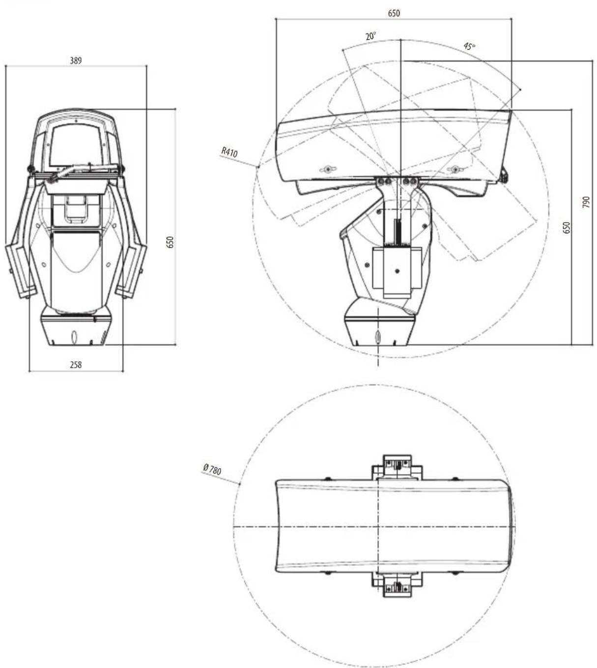 Videotec Ulisse Radical - Technische Zeichnungen - 2