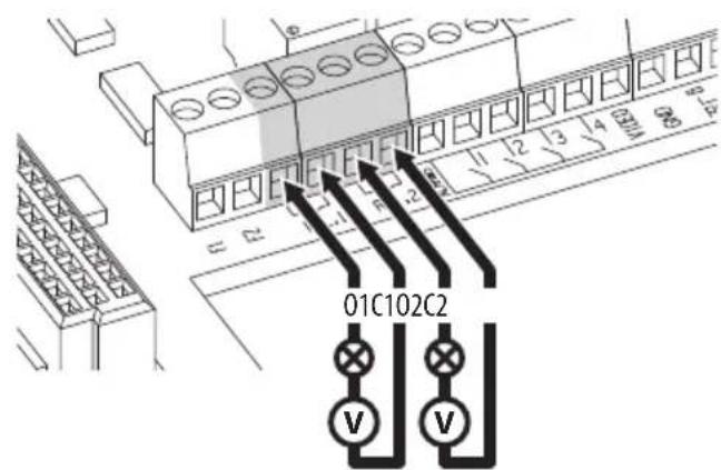 Videotec Ulisse Radical - Branchement des entrées d'alarme, de l'interrupteur crépusculaire et des relais - 3