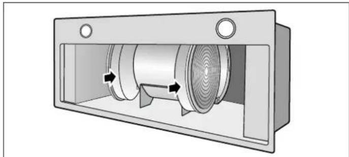 SIEMENS LB78574GB - Aktivkohlefilter einbauen (Nur bei Umluftbetrieb) - 3