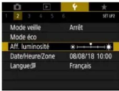 CANON PowerShot SX70 HS - Réglage de la luminosité de l'écran - 1