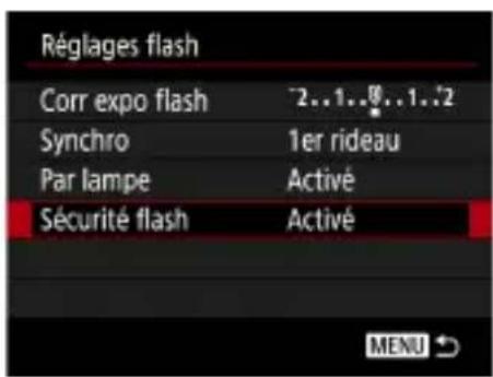 CANON PowerShot SX70 HS - Configuration de la Sécurité flash - 1