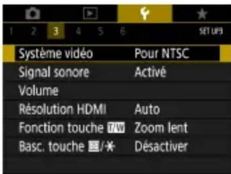 CANON PowerShot SX70 HS - Réglage du système video - 1