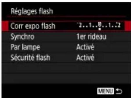 CANON PowerShot SX70 HS - Réglage de la correction de l'exposition au flash - 3