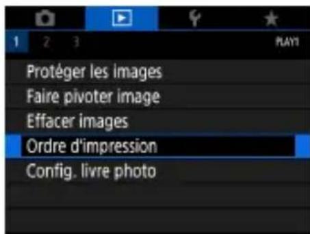 CANON PowerShot SX70 HS - Ajout d'images aux ordres d'impression (DPOF) - 1