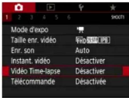 CANON PowerShot SX70 HS - Enregistrement de videos Time-lapse - 2
