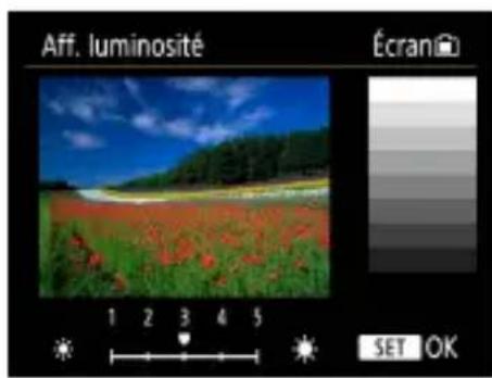 CANON PowerShot SX70 HS - Réglage de la luminosité de l'écran - 2