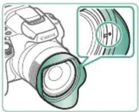 CANON PowerShot SX70 HS - Fixez le pare-soleil en place. - 1