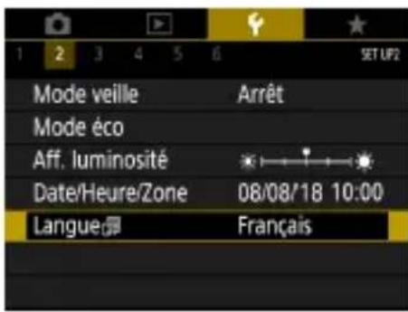 CANON PowerShot SX70 HS - Modification de la langue - 1