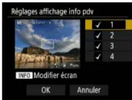 CANON PowerShot SX70 HS - Personnalisation de l'affichage des informations de prise de vue - 2