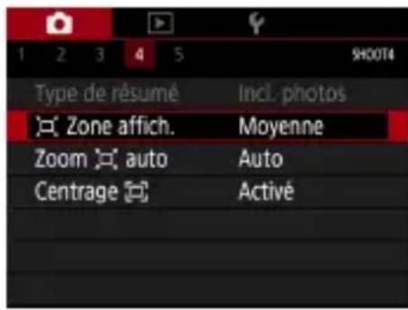 CANON PowerShot SX70 HS - Options de la zone d'affichage - 1