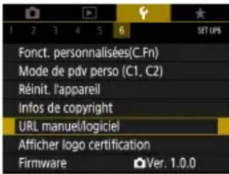 CANON PowerShot SX70 HS - Téléchargement des manuels/logiciels à partir d'un code QR - 1