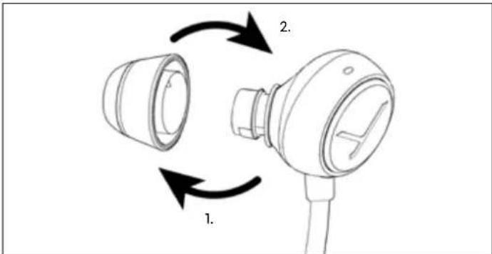 BEYERDYNAMIC Blue Byrd - Selectionner/remplacer les embouts - 1