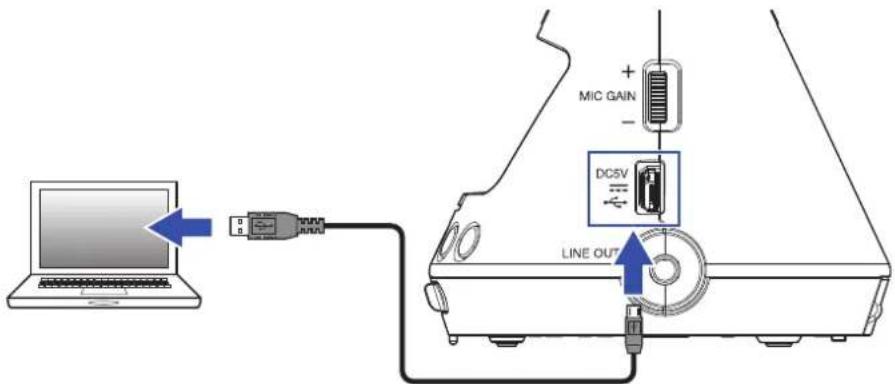 ZOOM H3VR - Avec ⏻ et ⏻, sélectionnez « USB », et pressez ⏻/≡. - 3