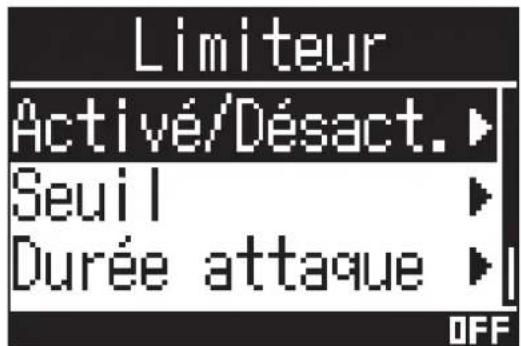 ZOOM H3VR - ■ Activation du limiteur - 1
