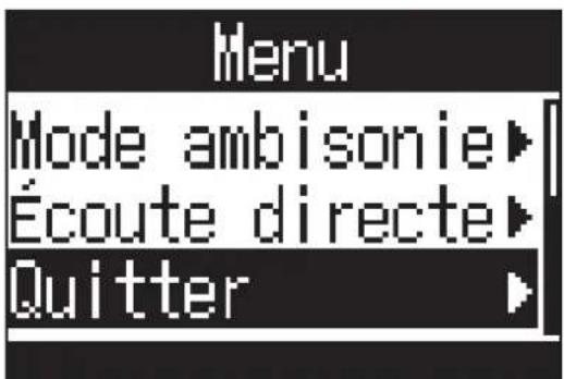 ZOOM H3VR - Pressez Ⓥ MENU. - 2