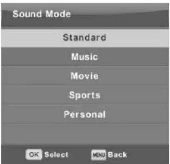 RCA RB32H1EU - Menu du son - 2