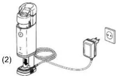 OMRON MicroAIR U100 - To connect the AC adapter to the main unit - 1