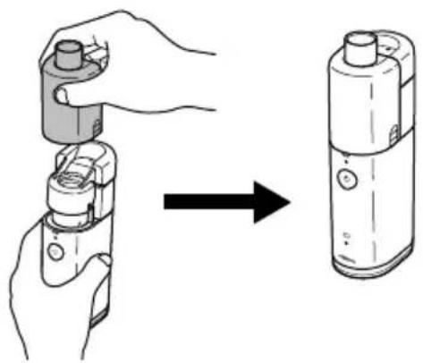 OMRON MicroAIR U100 - So wird das Gerät zusammengebaut und der Medikamentenbehälter besteht - 1