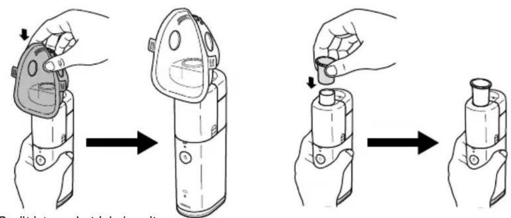 OMRON MicroAIR U100 - So wird das Gerät zusammengebaut und der Medikamentenbehälter besteht - 2