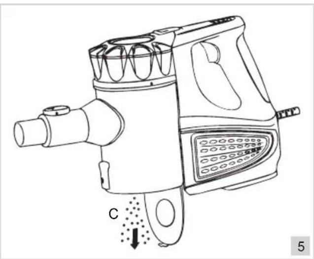 BESTRON AVC800 - PULIZIA E MANUTENZIONE - Rimozione della sporcizia dal serbatoio raccoglipolvere - 2
