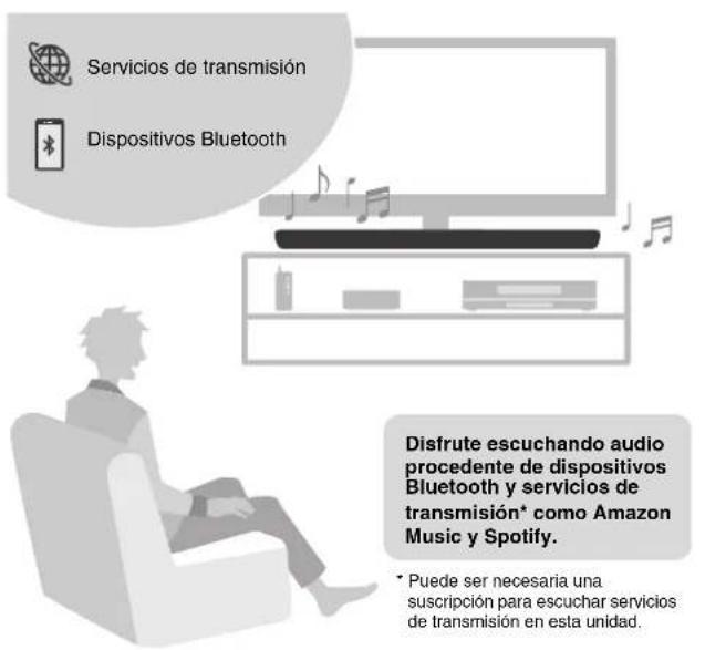 YAMAHA YAS109 - Escuchar audio procedente de dispositivos Bluetooth y servicios de transmisión - 1