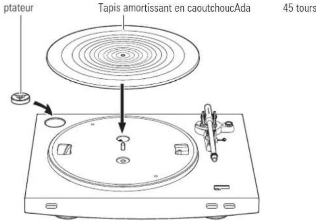 AUDIO TECHNICA ATLP3 - Placez la courroie sur la poulie du moteur (laiton colored). - 3