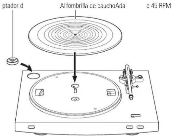 AUDIO TECHNICA ATLP3 - Coloque la alfombrilla de cauco sobre el Plato. - 1