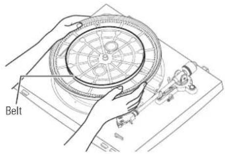 AUDIO TECHNICA ATLP3 - Replacing the belt - 2