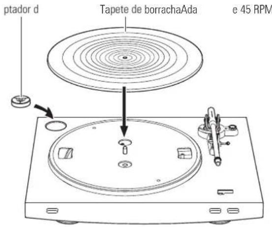 AUDIO TECHNICA ATLP3 - Coloque o tapete de borracha sobre o prato. - 1