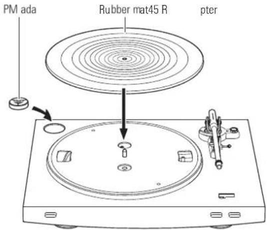AUDIO TECHNICA ATLP3 - Set the rubber mat on the platter. - 1