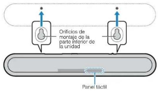 YAMAHA YAS108 - Coloque la plantilla de montaje (incluida) sobre una pared y marque los orificios de los tornillos. - 4