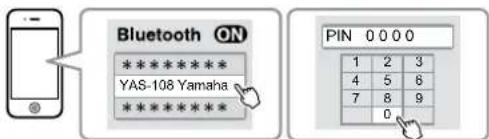 YAMAHA YAS108 - No disposicao Bluetooth, ative a funcao Bluetooth. - 1