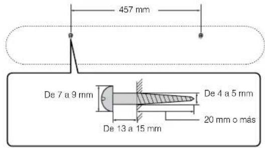 YAMAHA YAS108 - Coloque la plantilla de montaje (incluida) sobre una pared y marque los orificios de los tornillos. - 2