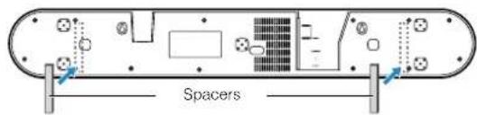 YAMAHA YAS108 - Attach the mounting template (supplied) on a wall and mark for the screw holes. - 3
