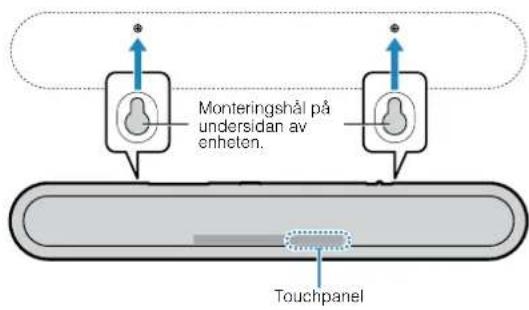 YAMAHA YAS108 - Fäst monteringsmallen (medfoljer) på vöggen och mark ut skruvhålen. - 4