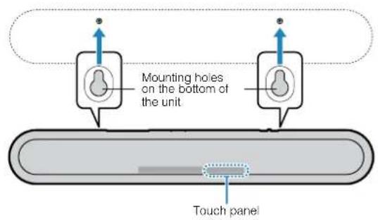 YAMAHA YAS108 - Attach the mounting template (supplied) on a wall and mark for the screw holes. - 4