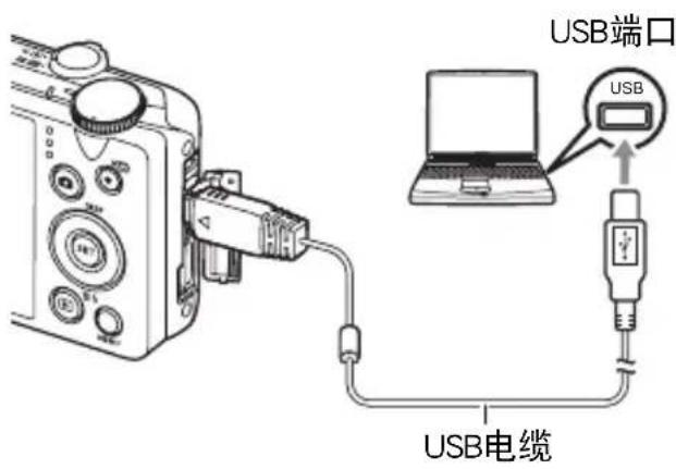 CASIO Exilim EXZR500 - ■ 将相机连接到电脑并保存文件 - 1