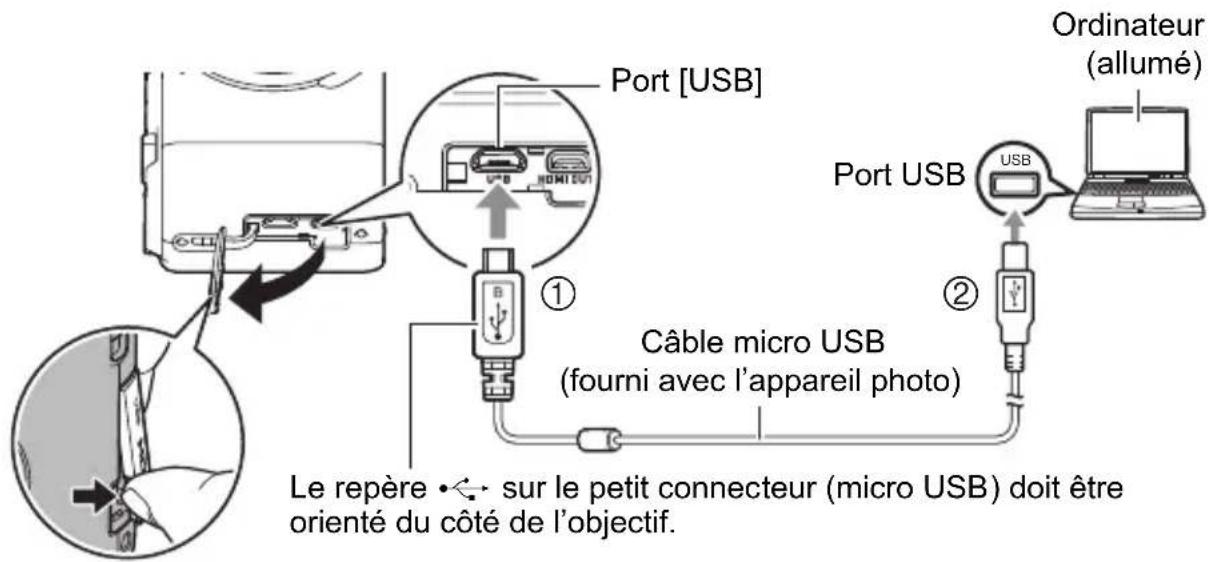 CASIO Exilim EXZR750 - Pour charger par la connexion USB à l'ordinateur - 1
