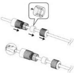 Hanwha QNO8080R - Comment connecter le câble RJ45 étanche à un câble LAN - 2