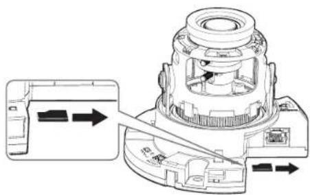 Hanwha QNO6082R - Retrait d'une carte mémoire Micro SD - 2