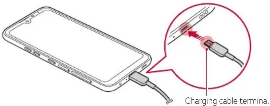 LG LMX520EMW - Charging the battery - 1